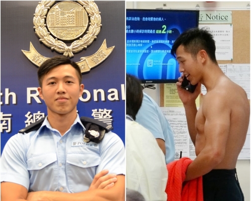 衝鋒隊警員黃偉興昨日落海救人。