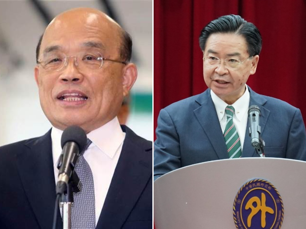 蘇貞昌（左）、吳釗燮（右）游錫堃被列為「台獨」頑固分子，禁止其本人及家屬進入大陸和香港。資料圖片