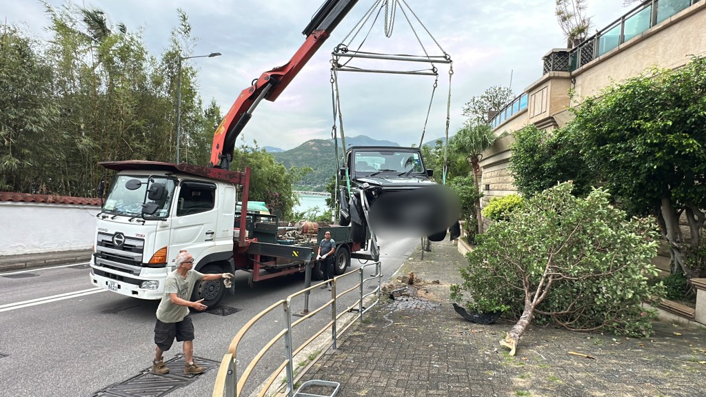 平治被吊臂車吊起運走。劉漢權攝