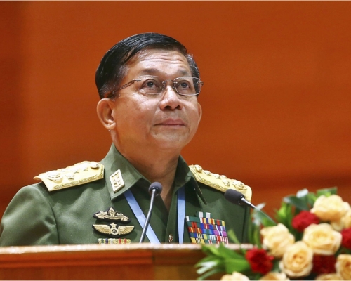 緬甸國防軍總司令敏昂萊將會出席東盟會議。AP資料圖片