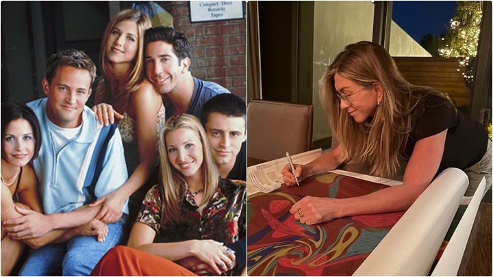 《老友記》拍檔透過行善悼念Matthew Perry  珍妮花安妮絲頓、畫作上簽名 作品將在佳節為慈善事業籌集資金