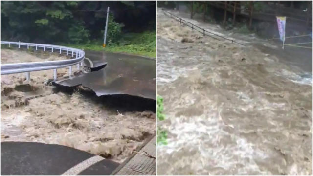 玛莉亚台风挟带大量雨势，周一登陆岩手县。网上图片