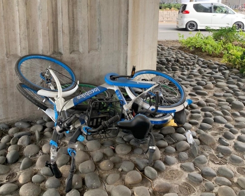 Locobike稱旗下單車在天水圍屢遭拆件破壞。facebook圖片