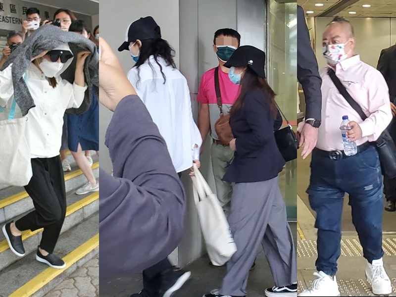由左至右:張明芳、元秋香(白衣)、李亦晴(黑衣)及胡炳雄。