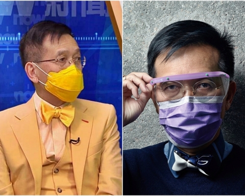 黎青龍近期以彩色口罩配同色系眼罩和衣着而被讚好看。資料圖片