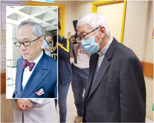 陳日君早上到羈留病房探望曾蔭權(小圖)。
