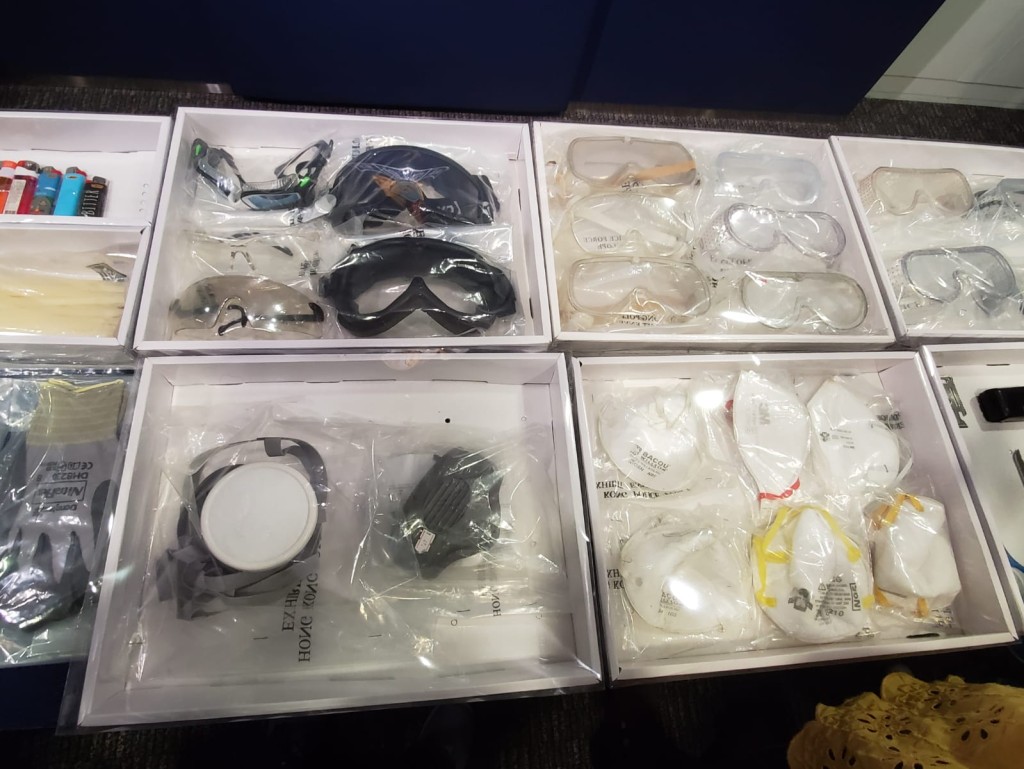 警方因應這些物品,相信示威者有組織有預謀。