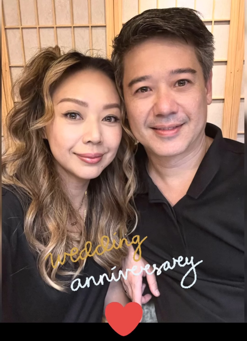 今日（3日）鍾麗淇在IG貼片，分享與老公結婚14周年的喜悅。
