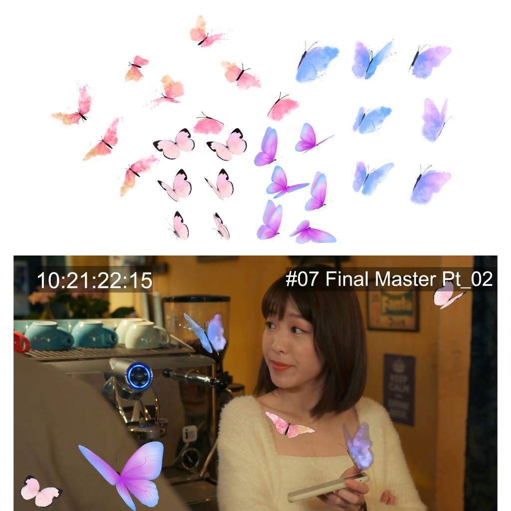 劇集中的動畫，以多種方式呈現，有整段戲或如圖中加上畫面。