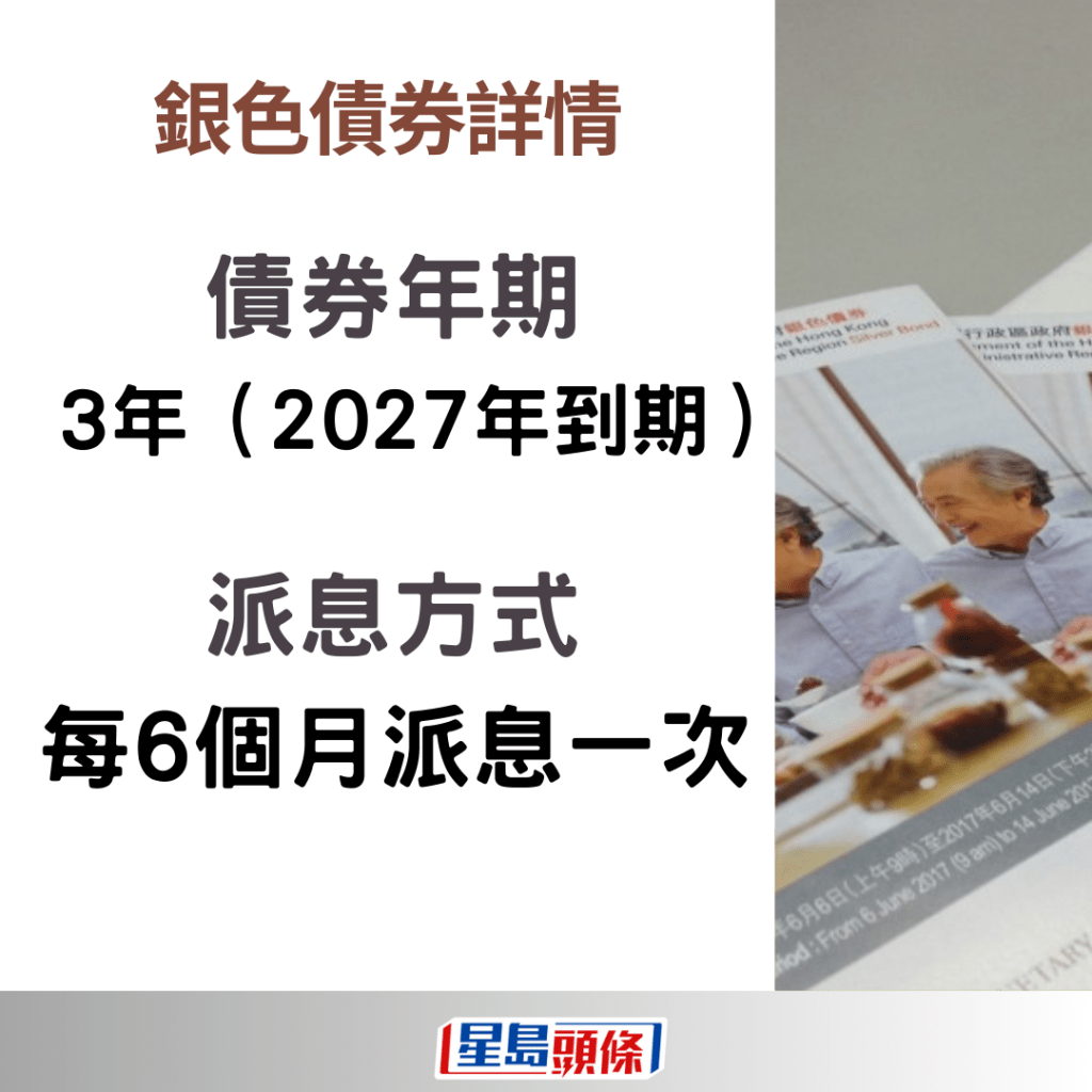 銀債2024｜債券為期3年，每6個月派息一次。