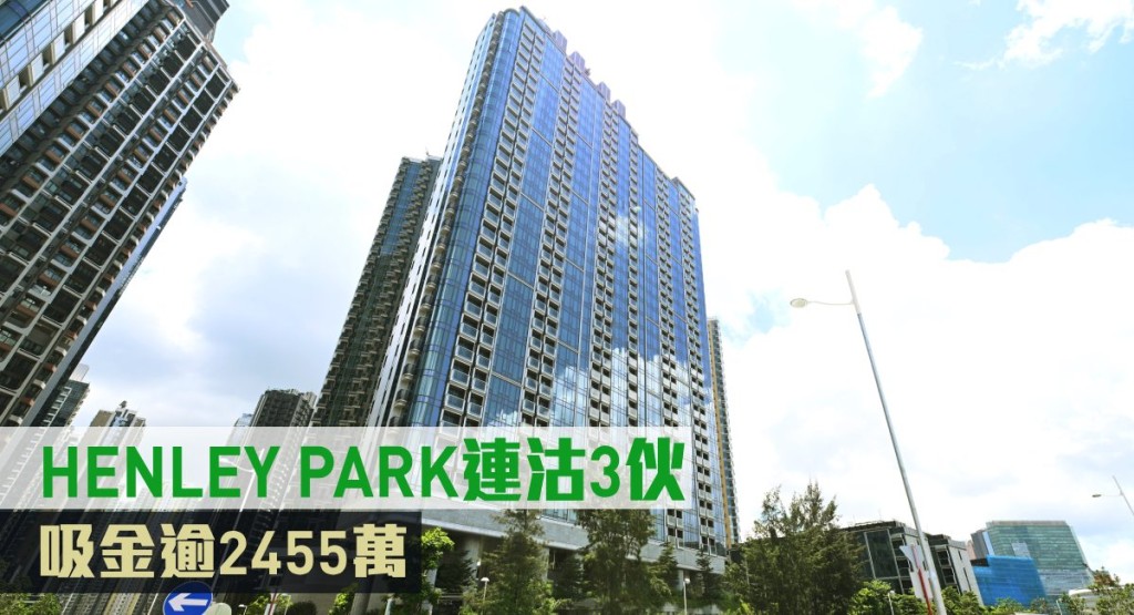 HENLEY PARK連沽3伙,吸金逾2455萬。