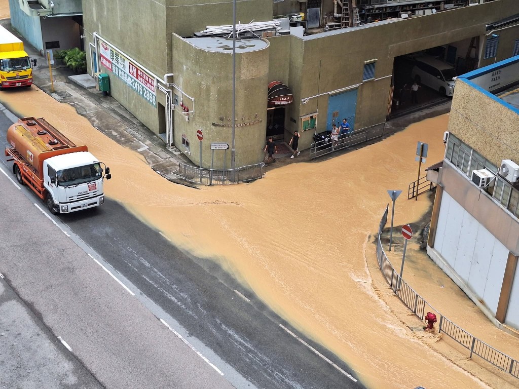 行車路儼如黃河。青衣街坊吹水會