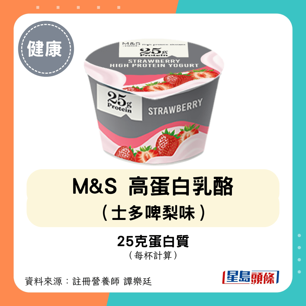 高蛋白低糖乳酪：M&S 高蛋白乳酪 （士多啤梨味）