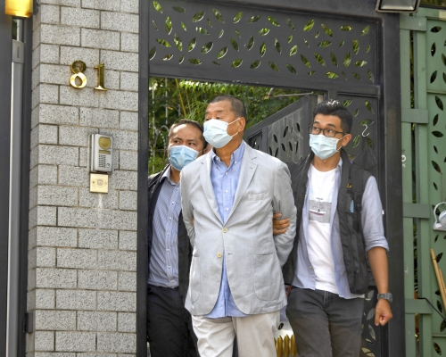 黎智英早前被警方拘捕。資料圖片
