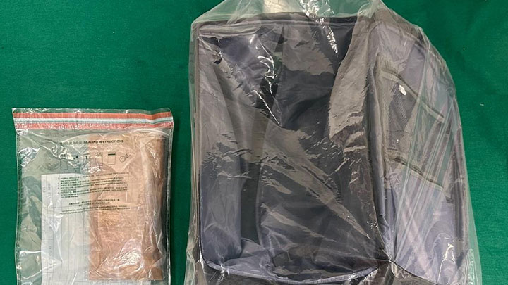 海關檢獲的毒品約值90萬元。政府新聞處圖片