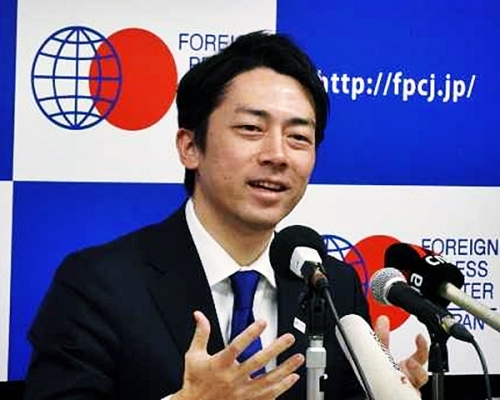 前首相小泉純一郎的兒子小泉進次郎,被視為未來首相熱門人選。資料圖片