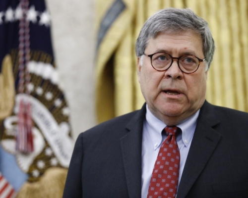 美國司法部長巴爾。AP圖