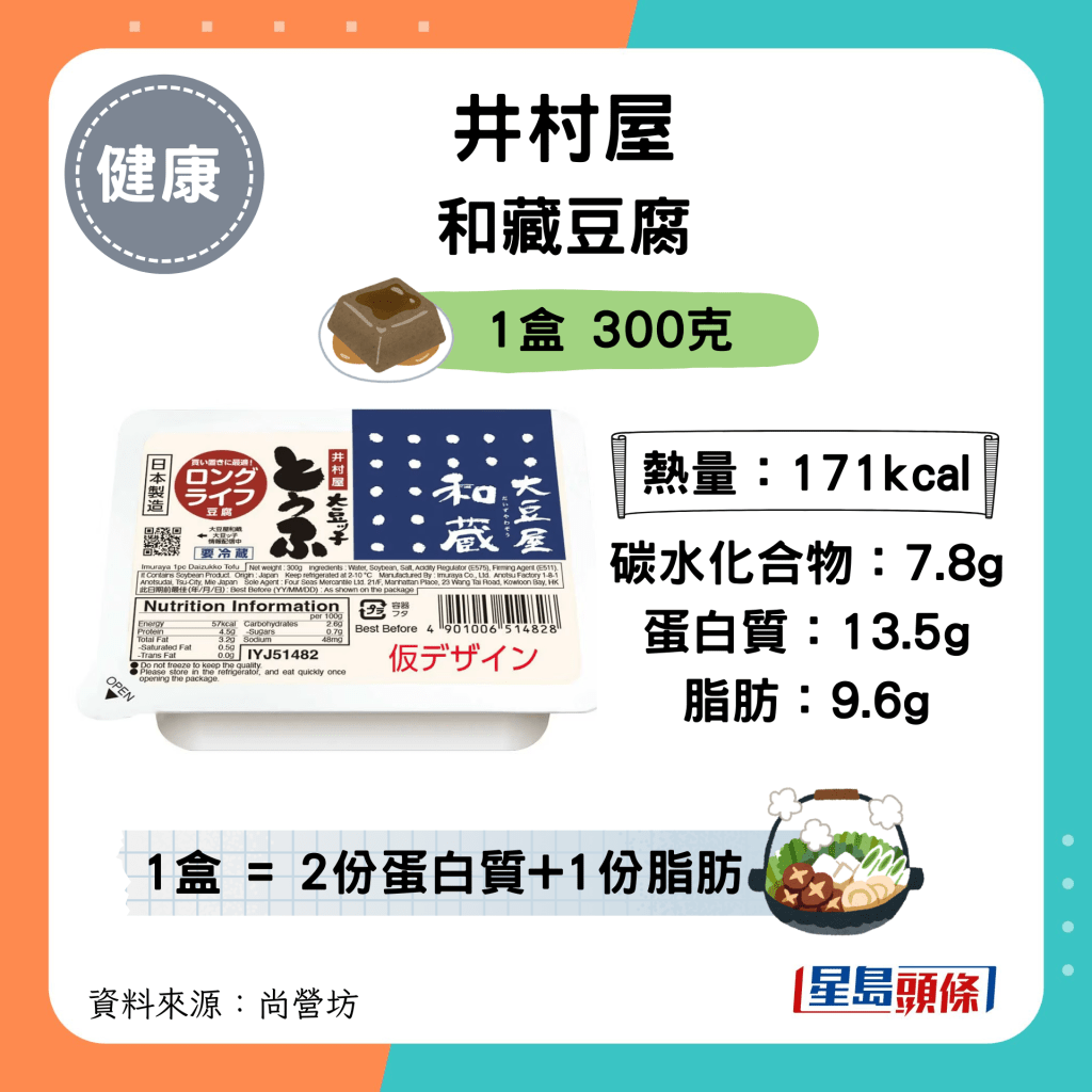 井村屋和藏豆腐：171kcal