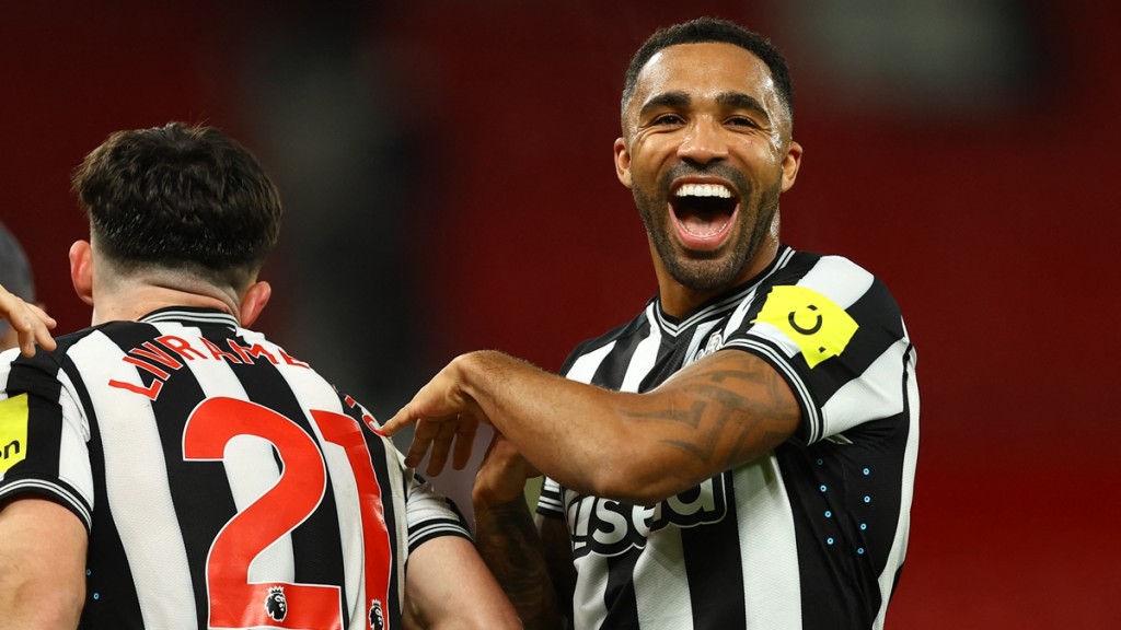 紐卡素前鋒哥林威爾遜（右）近期交出穩定的水準。Reuters