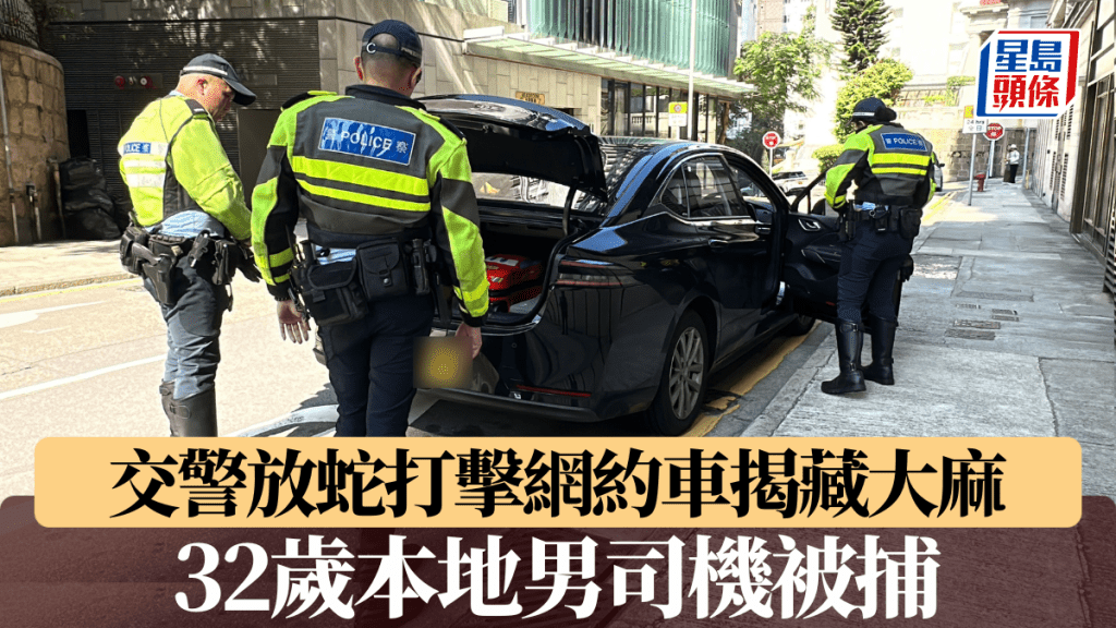 交警跑馬地放蛇打擊網約車揭藏大麻 32歲本地男司機被捕