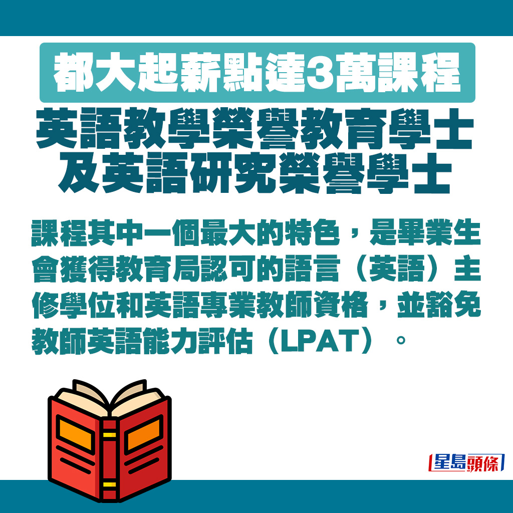 畢業生可豁免教師英語能力評估（LPAT）。