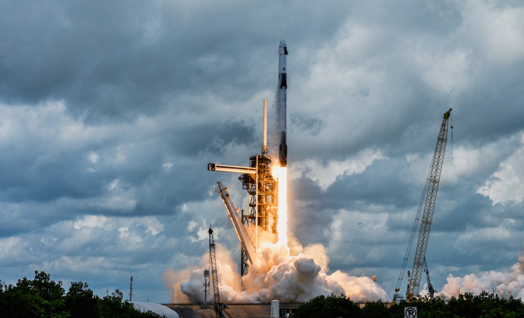 Space X龍飛船順利發射升空。路透社