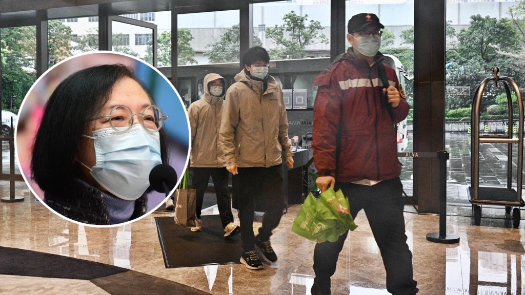 食物及衞生局局長陳肇始(小圖)表示,因應新冠肺炎疫情複雜性,專家組在未來一段時間將繼續留在香港。資料圖片
