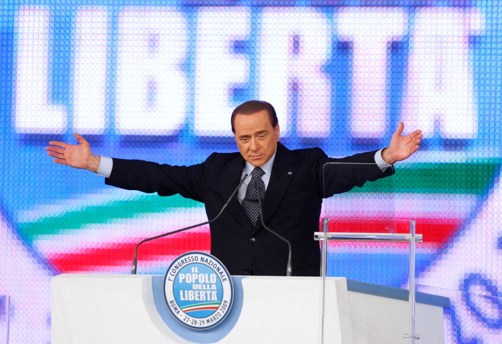 贝鲁斯科尼30年前创建了意大利力量党是现执政联盟成员。路透资料图