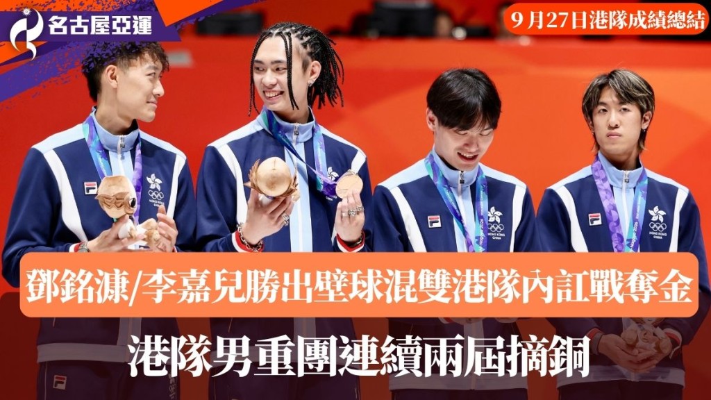 港隊男重團連續兩屆摘銅