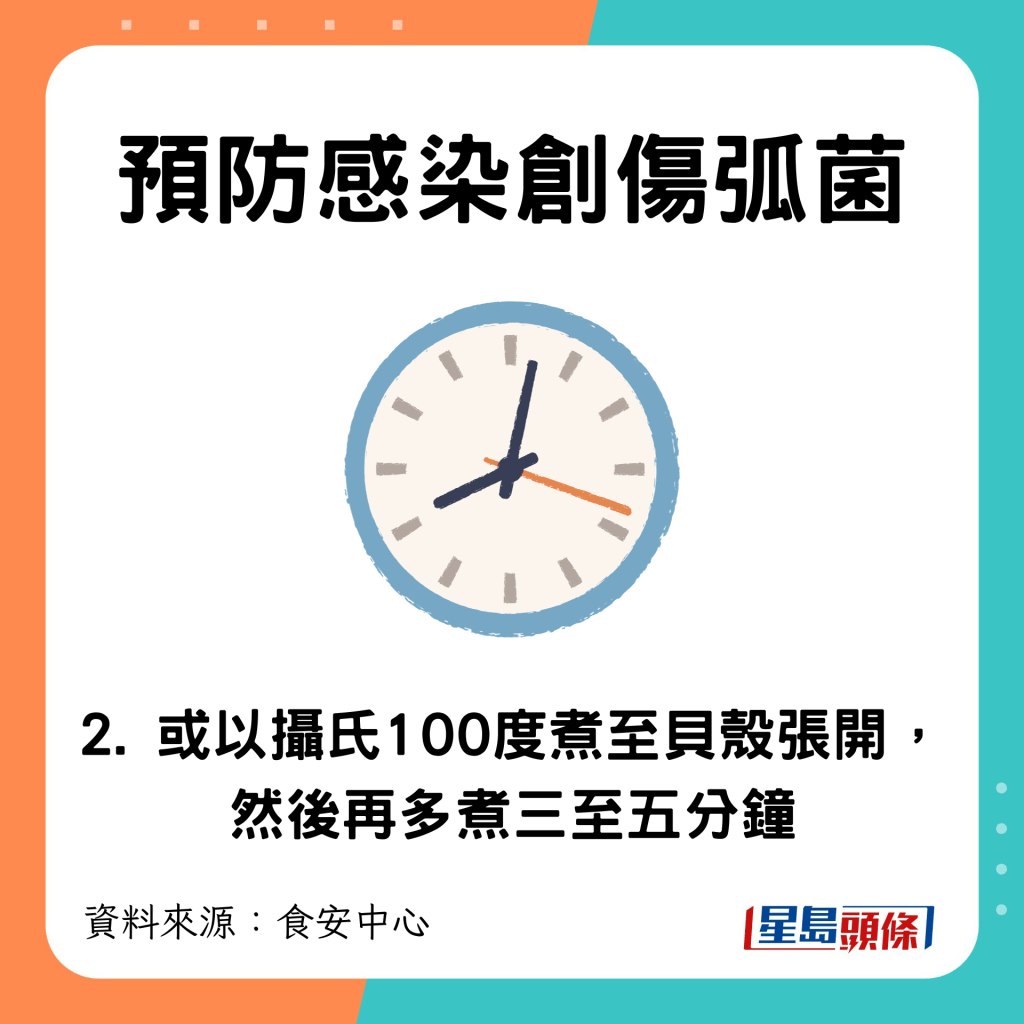 以攝氏100度煮至貝殼張開,然後再多煮三至五分鐘