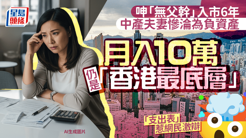 入市6年淪為負資產 中產夫妻呻一家月入10萬仍是「香港最底層」惹網民激辯