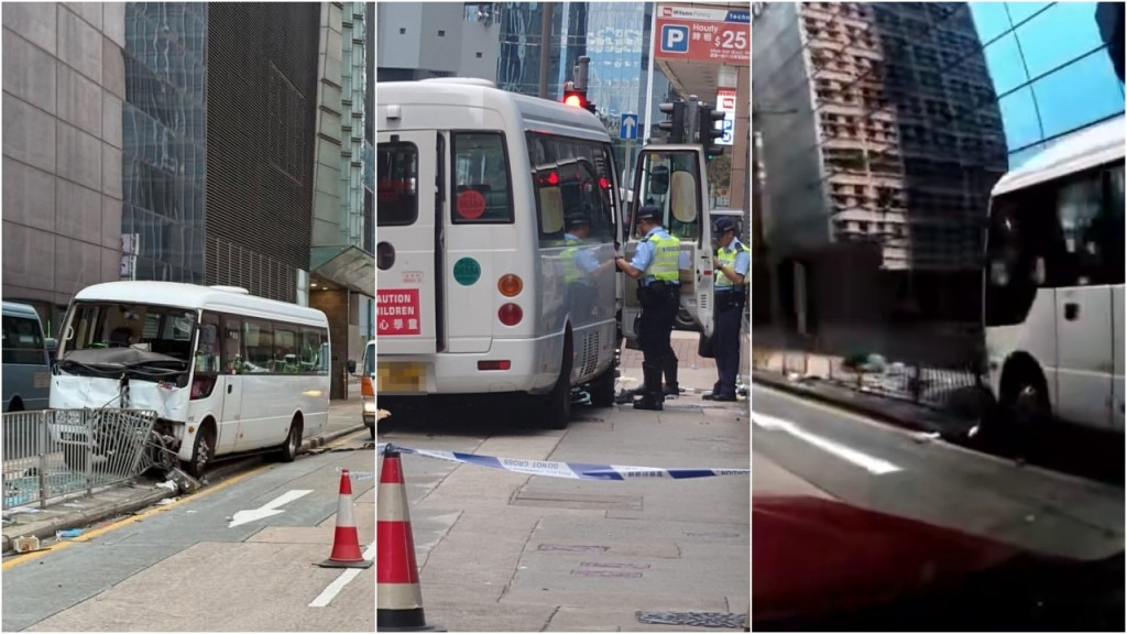 車Cam直擊｜北角保姆車直剷行人路 途人被波及受傷 司機同送院