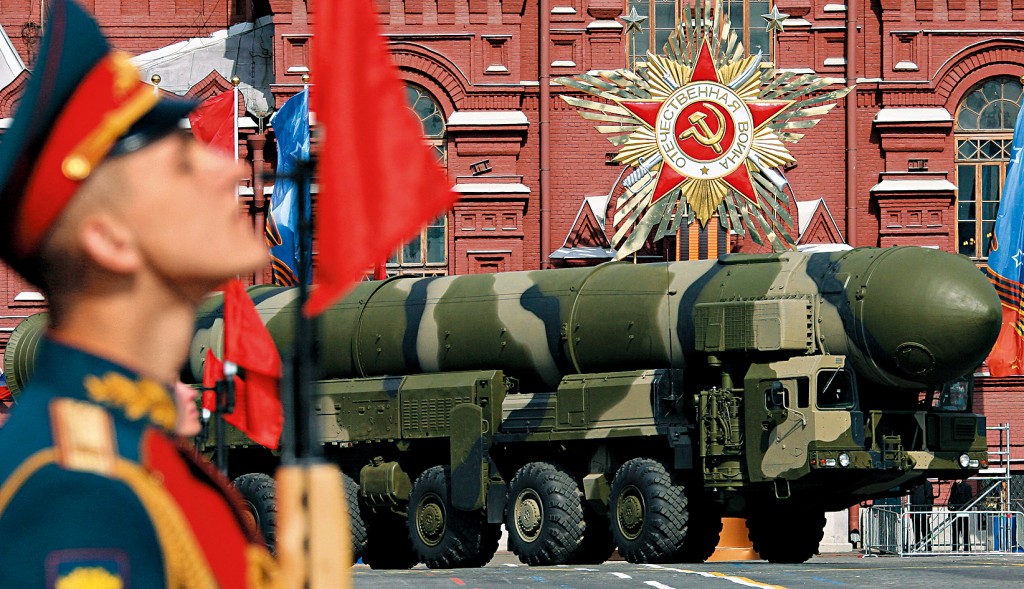 俄羅斯可攜帶核彈頭的白楊-M洲際彈道導彈。