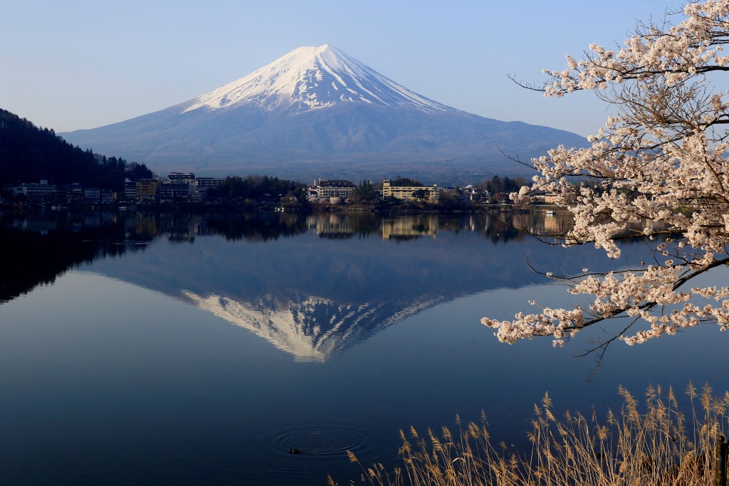 富士山風光明媚，吸引大批遊客慕名登山。路透社