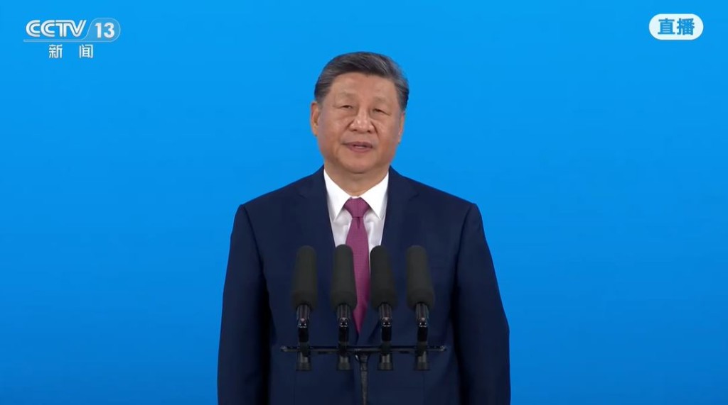 國家主席習近平宣佈，第十五屆全國運動會正式開始。央視截圖