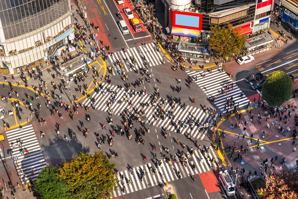 世界上最繁忙的涩谷十字路口。网上图片