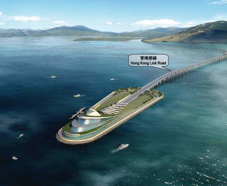 港珠澳大橋隧道人工島模疑圖。資料圖片