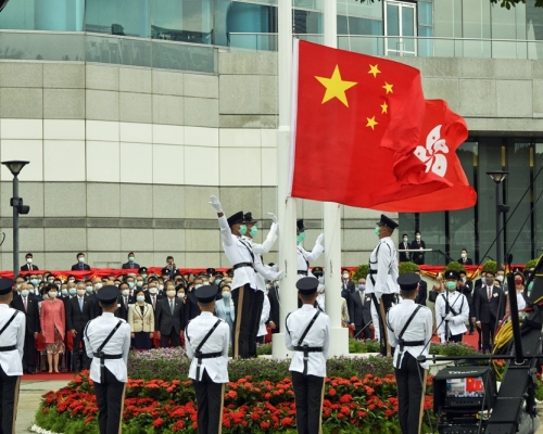 灣仔金紫荊廣場的升旗及降旗儀式將暫停。資料圖片