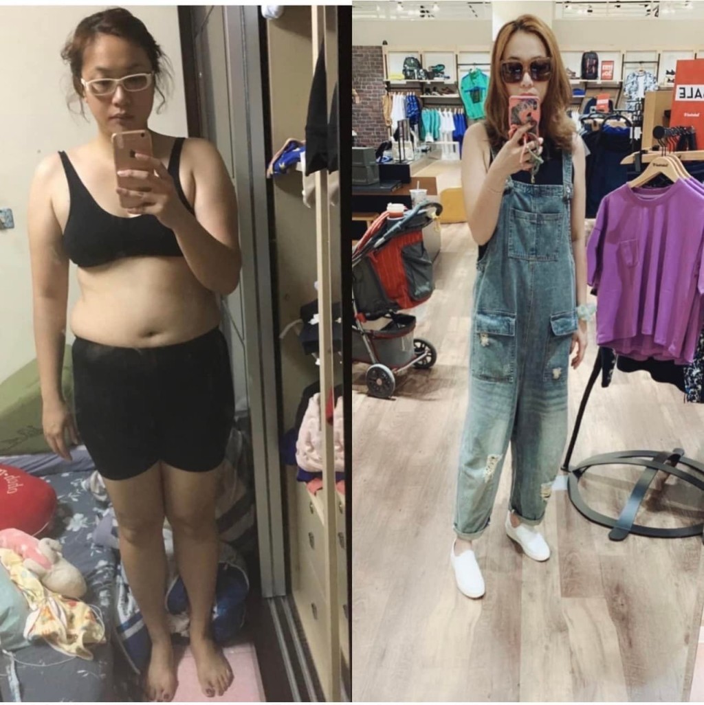 台湾女子梁秉雯成功靠饮食控制减掉18公斤。（图片来源：爆瘦公社facebook）