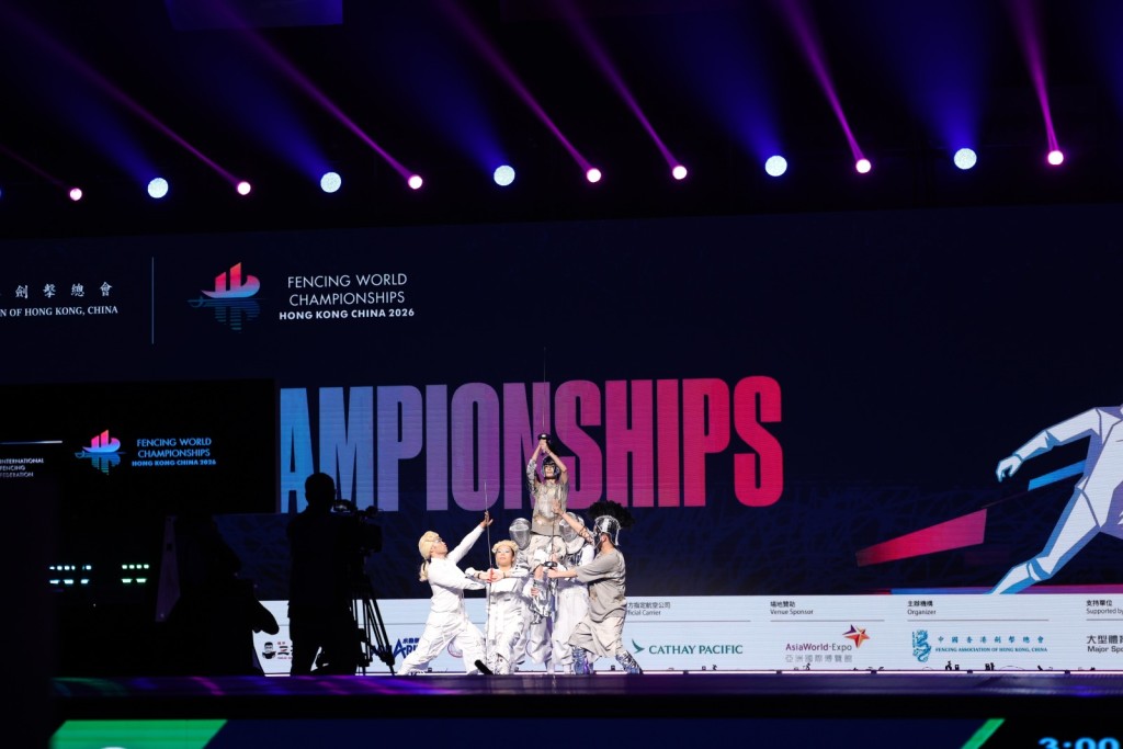 香港世界剑击锦标赛开幕表演。徐嘉华摄