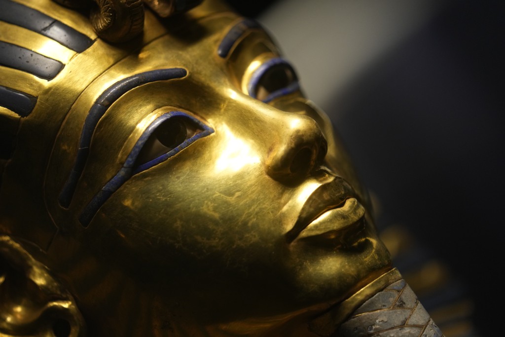 圖坦卡門的金色面具在埃及開羅的埃及博物館展出。 美聯社 圖坦卡門的金色面具在埃及開羅的埃及博物館展出。 美聯社