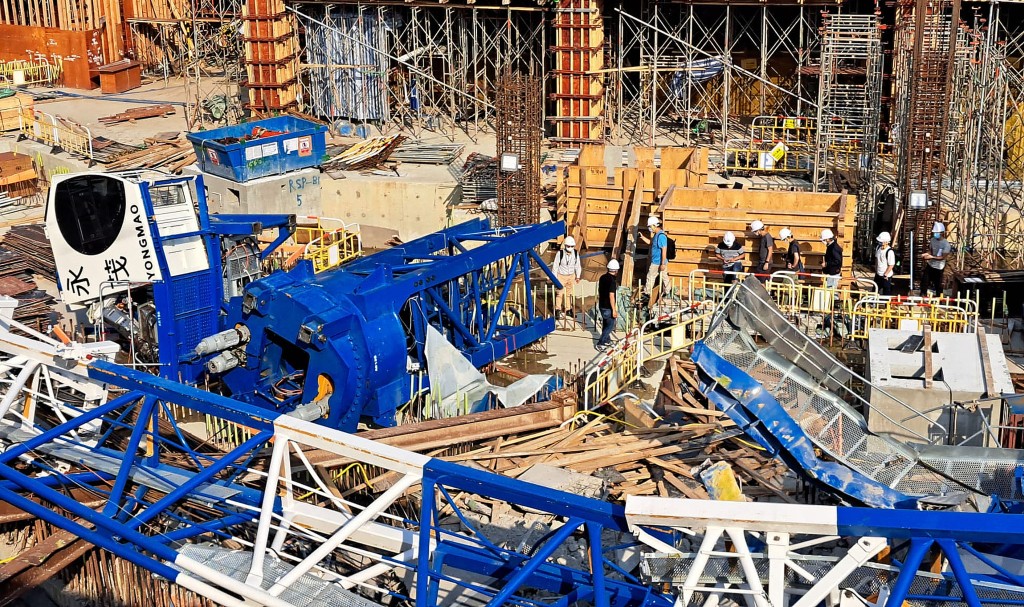 安達臣道石礦場R2-2號地盤在2022年9月曾發生冧天秤事故,造成3死6傷。資料圖片 安達臣道石礦場R2-2號地盤在2022年9月曾發生冧天秤事故,造成3死6傷。資料圖片