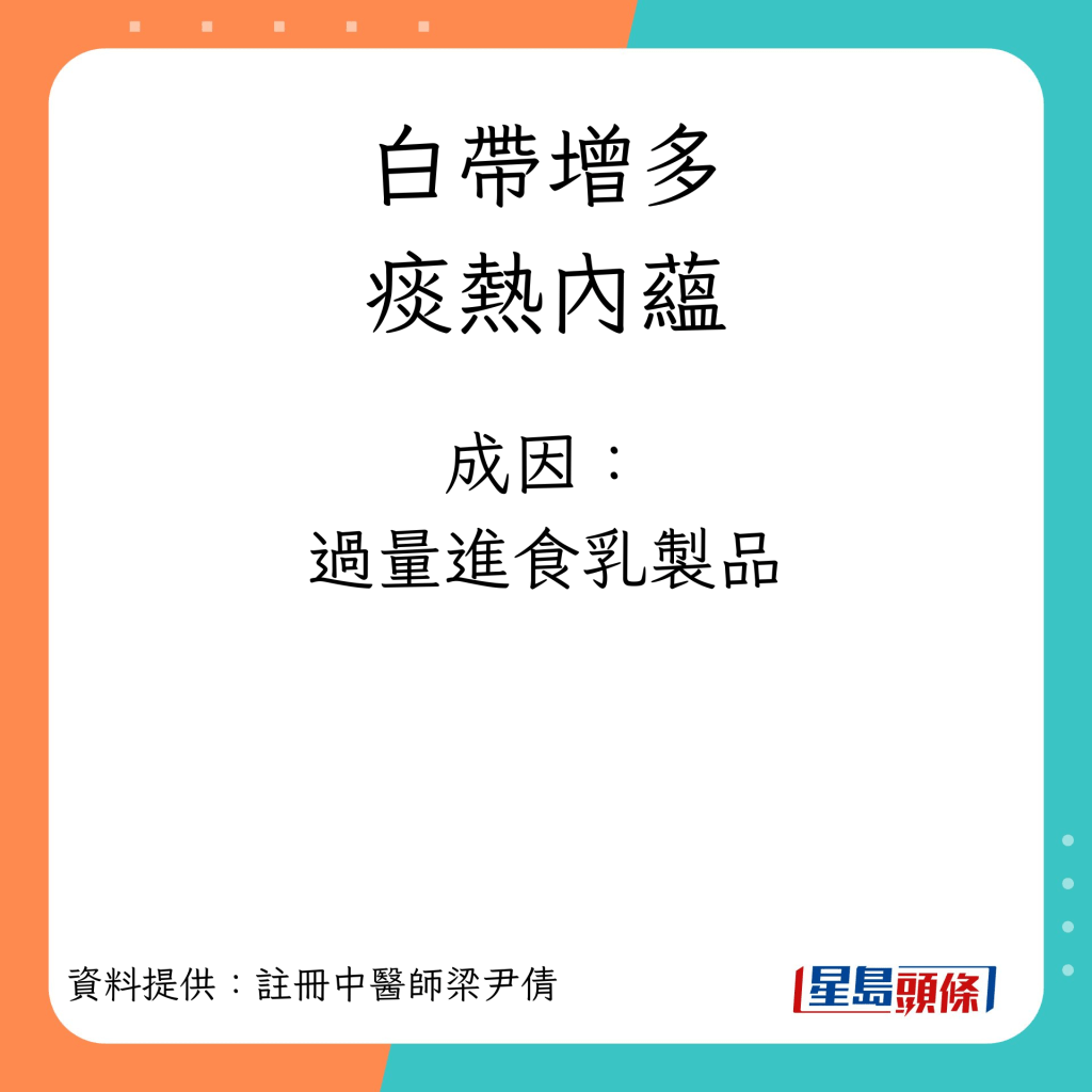 白带增多症状︱痰热内蕴成因：过量进食乳制品