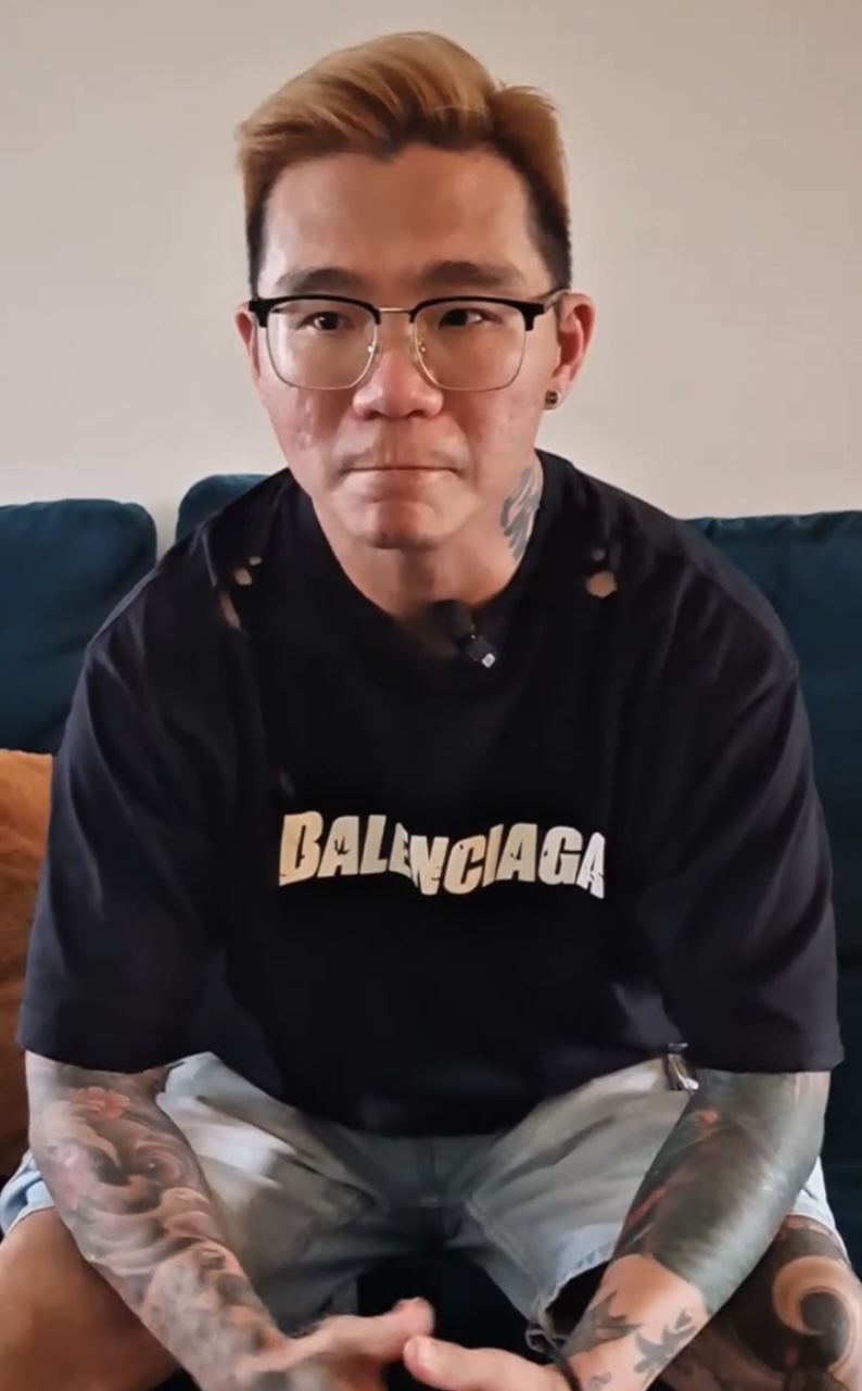 Delfred Tay哽咽着談論痛失女兒的故事。 IG@brucemathieu_sg Delfred Tay哽咽着談論痛失女兒的故事。 IG@brucemathieu_sg