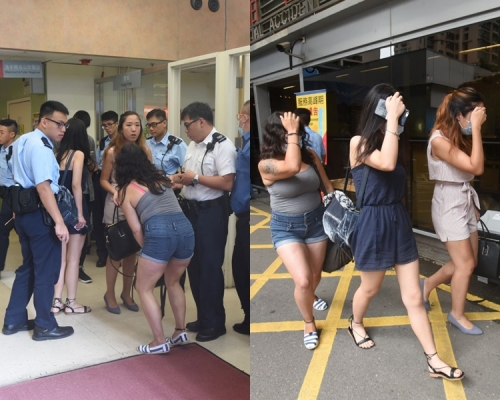死者女友（藍裙）及朋友在醫院表現得情緒激動。