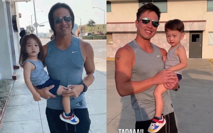 安志杰兩父子一齊剪髮即刻Sharp醒晒。