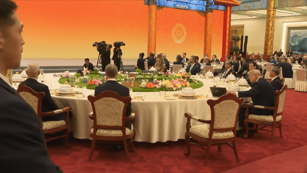 特朗普快速翻看了兩頁紙。 Youtube / The White House 特朗普快速翻看了兩頁紙。 Youtube / The White House