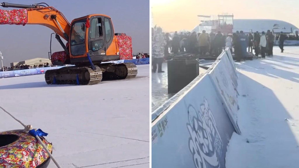 有網民分享之前坐「挖掘機轉雪圈」的情況。抖音@吉~