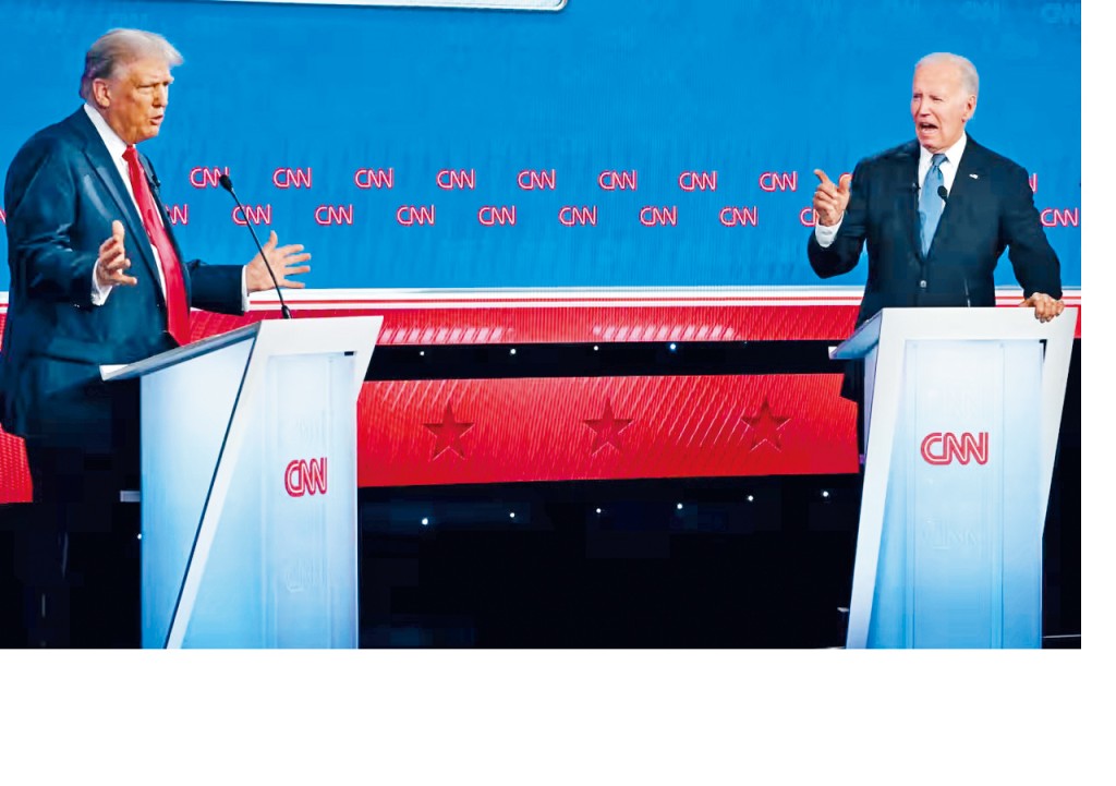 美國總統大選首場電視辯論周四晚舉行，拜登與特朗普事隔4年再度同台激辯。