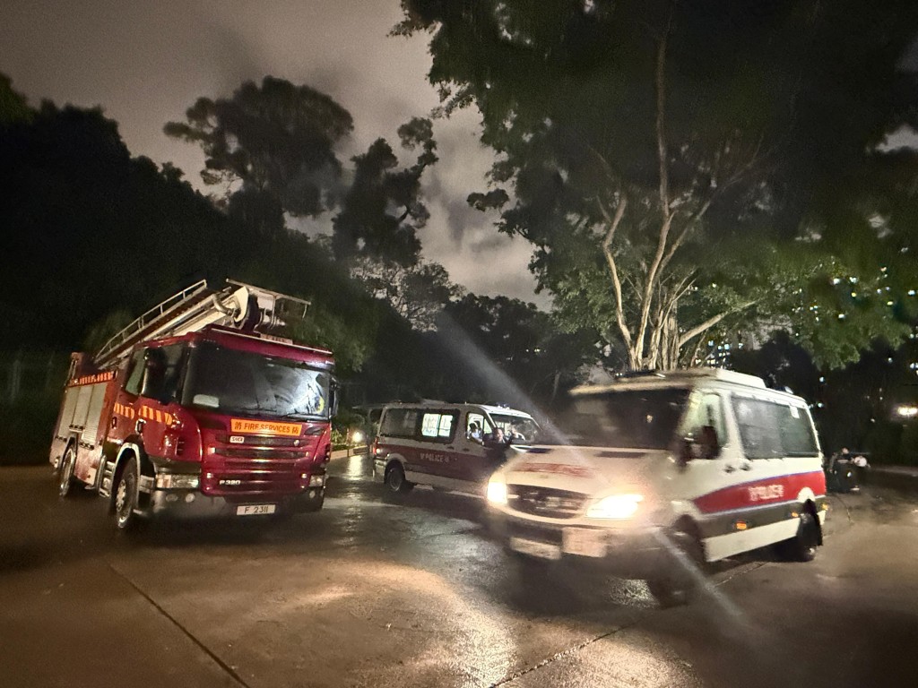 搜救人員冒雨上獅子山尋找郭靄筠。 搜救人員冒雨上獅子山尋找郭靄筠。